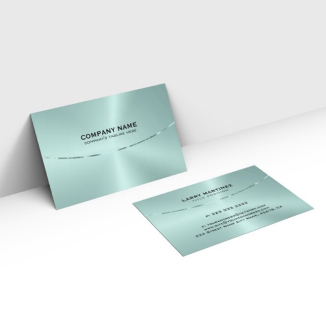 Image of a Metallic Green Tint Texture Business Card (Creator Uploaded)