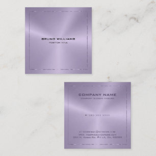 Image of a metallic purple shine border square business card