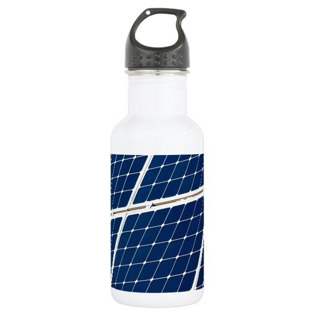 Image of a solar power panel funny 532 ml water bottle (Front)