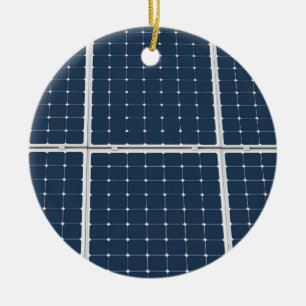 Image of a solar power panel funny ceramic tree decoration