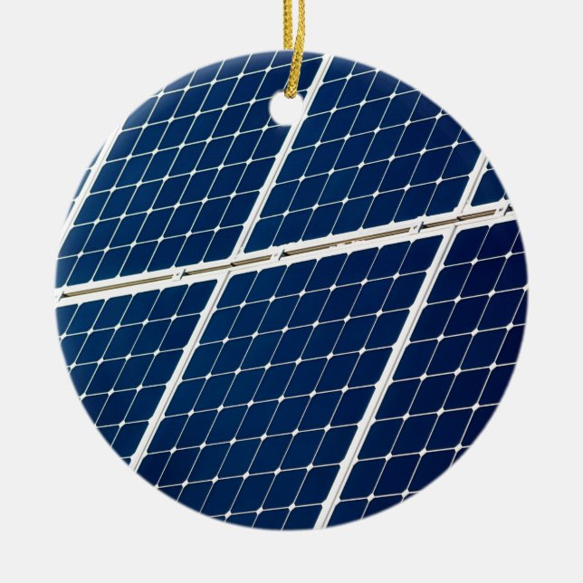 Image of a solar power panel funny ceramic tree decoration (Front)