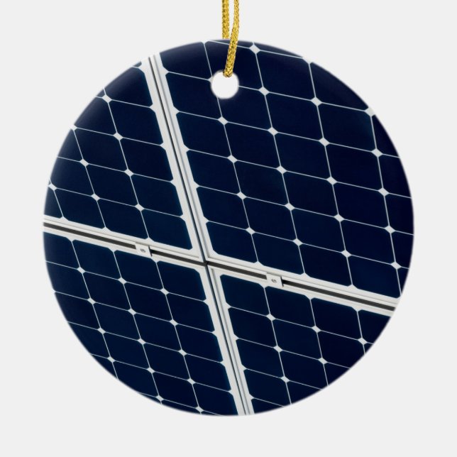 Image of a solar power panel funny ceramic tree decoration (Front)