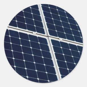 Image of a solar power panel funny classic round sticker