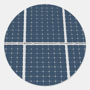 Image of a solar power panel funny classic round sticker