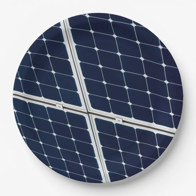 Image of a solar power panel funny paper plate (Front)