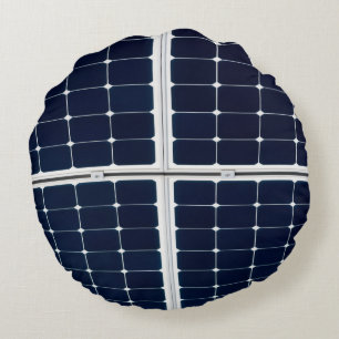 Image of a solar power panel funny round cushion