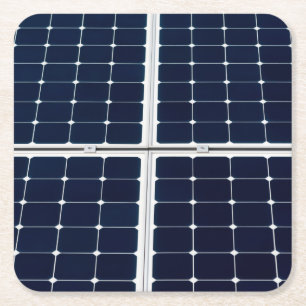 Image of a solar power panel funny square paper coaster