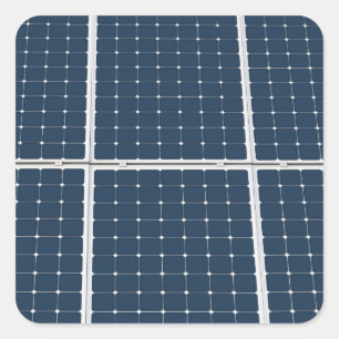 Image of a solar power panel funny square sticker