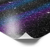 Image of Black Purple Blue Glitter Gradient Photo Print (Corner)