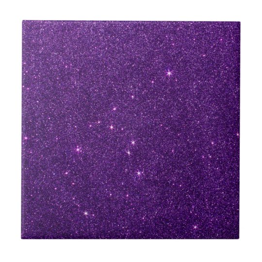 Image of Bright Purple Glitter Tile Zazzle.co.uk