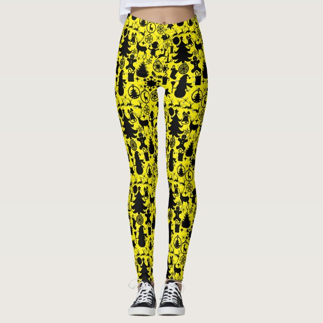 Image of Christmas Yellow BG Leggings (Front)