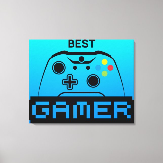 Image of Game Controller and Best Gamer Text Canvas Print (Front)