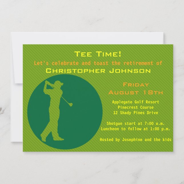 Image of golfer Retirement Party Invitation (Front)