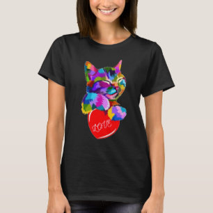 Image of kitten holding heart. T-Shirt
