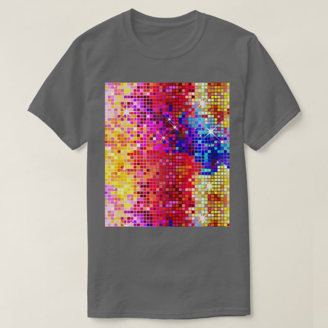Image of Metallic Colourful Sequins LookDisco Ball T-Shirt (Design Front)