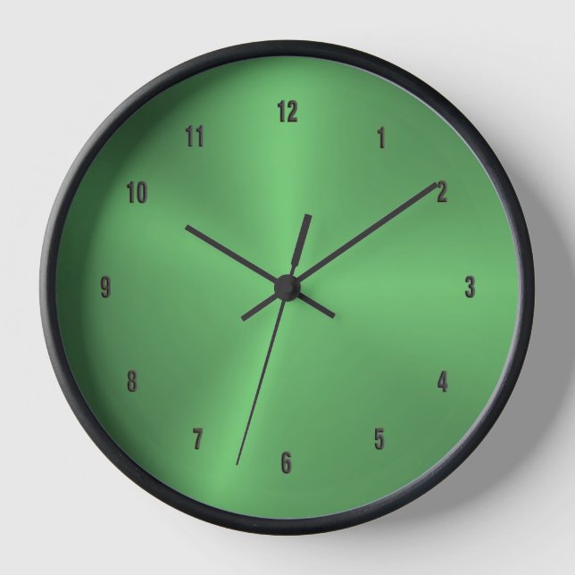 Image of metallic green background clock (Front)