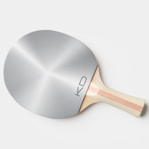 Image Of Metallic Silver Background Ping Pong Paddle