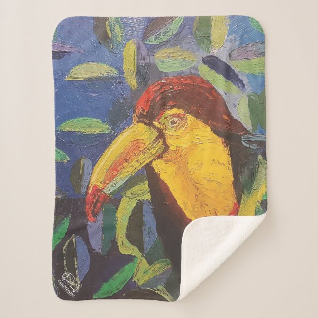 Image of my artwork Tucan Sherpa Blanket (Front)