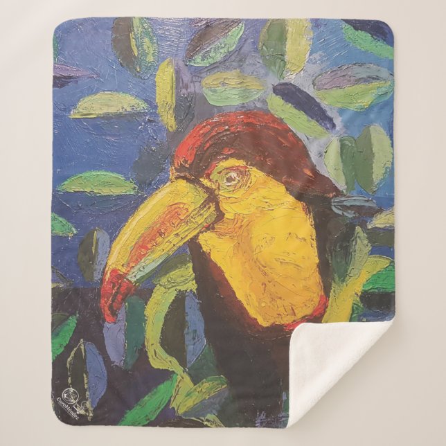 Image of my artwork Tucan Sherpa Blanket (Front)