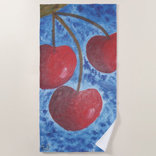 Image of my work Cherries Beach Towel (Front)