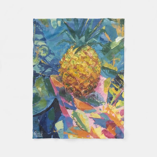 Image of my work Pineapple Fleece Blanket (Front)