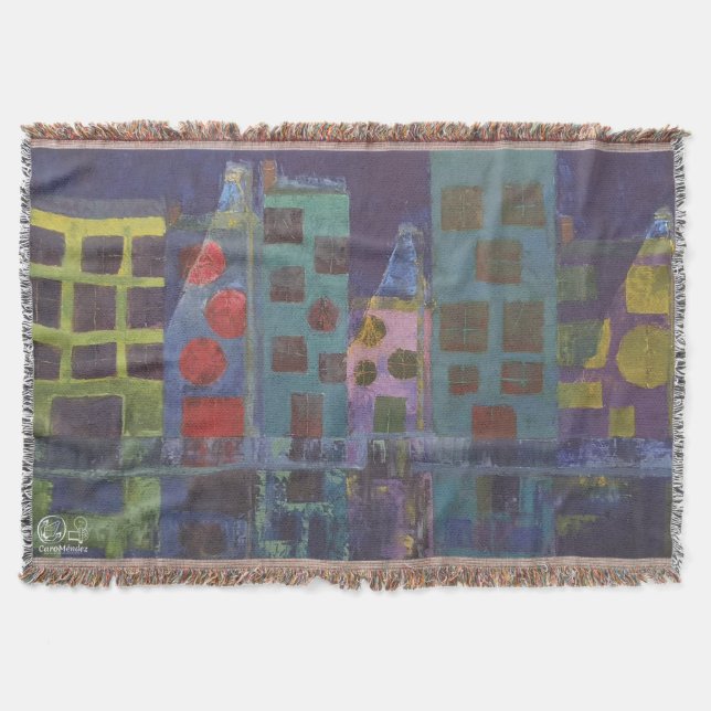 Image of my work The night Throw Blanket (Front)