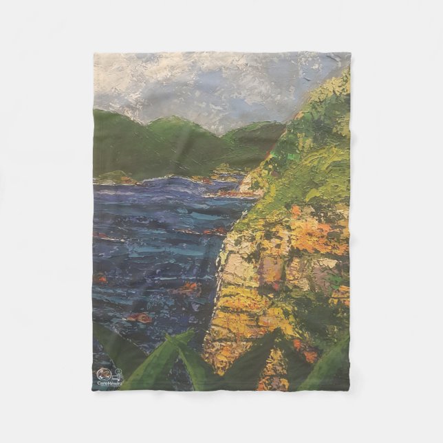 Image of my work The rock Fleece Blanket (Front)