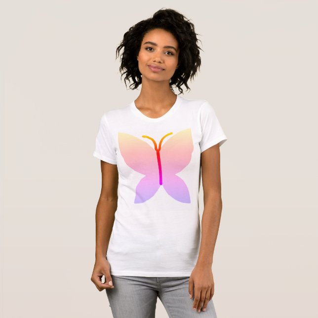 Image of Pastel Gradient Butterfly T-Shirt (Front Full)