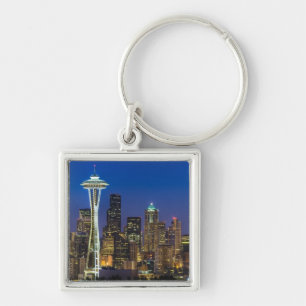 Image of Seattle Skyline in morning hours. Key Ring