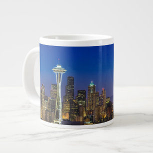 Image of Seattle Skyline in morning hours. Large Coffee Mug