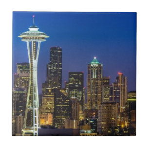 Image of Seattle Skyline in morning hours. Tile