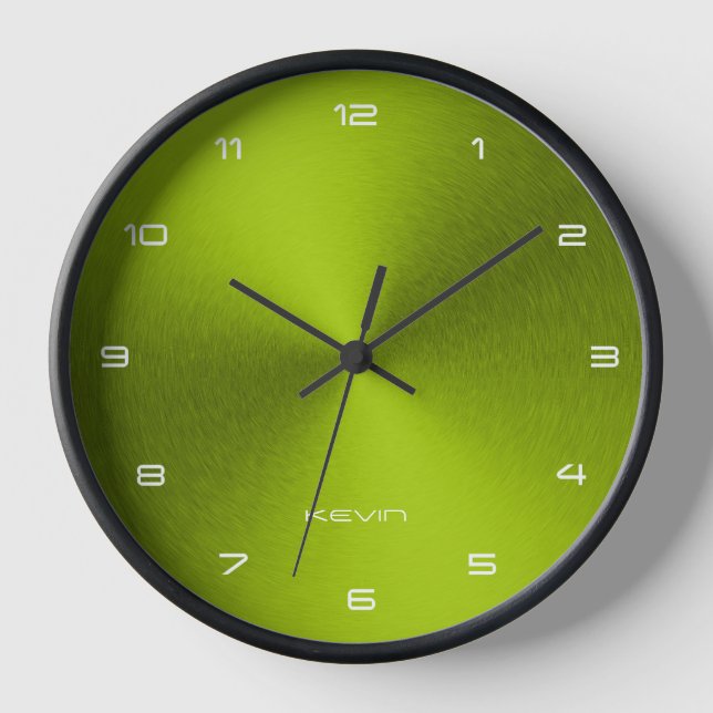Image of Shiny Green Metallic Texture Clock (Front)