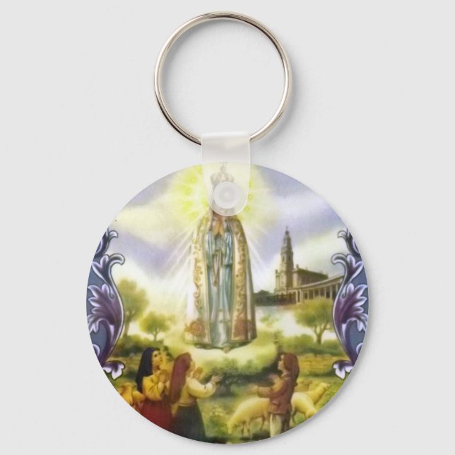 Image of the apparition Our Lady of Fatima Key Ring (Front)