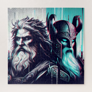 image of the gods zeus and odin togethe jigsaw puzzle