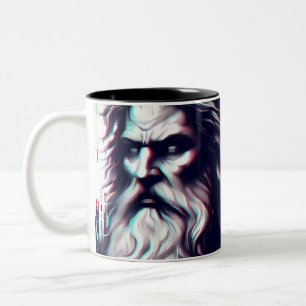 image of the gods zeus and odin together Two-Tone coffee mug