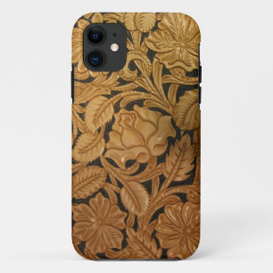 Image of tooled leather Cell phone cover
