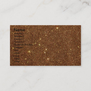 Image of trendy copper Glitter Business Card
