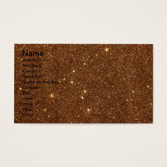 Image of trendy copper Glitter Business Card