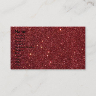 Image of trendy red glitter business card