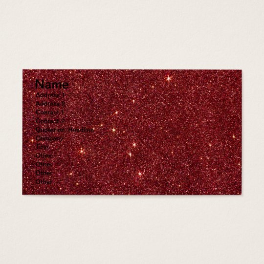 Image of trendy red glitter business card
