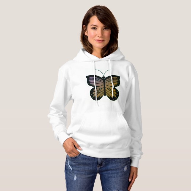 Image of Yellow and Purple Gradient Butterfly Hoodie (Front Full)