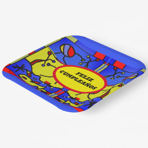 Image with fish modern art,personalize Party Plate