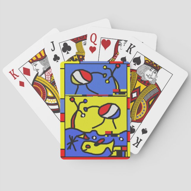 Image with fish modern art playing cards (Back)