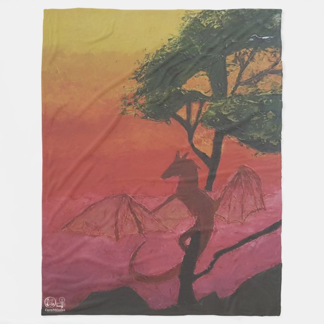 Imagen de mi obra arte Fantasía y realidad Fleece Blanket (Front)