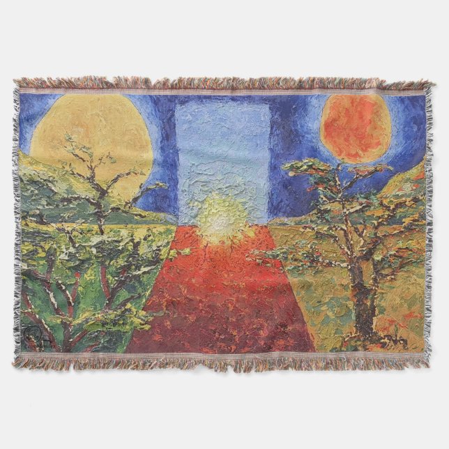 Imagen de mi obra arte La puesta del sol Throw Blanket (Front)