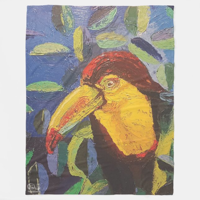Imagen de mi obra arte Tucán Fleece Blanket (Front)