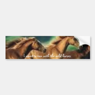 images6, I want to run with the wild horses. Bumper Sticker
