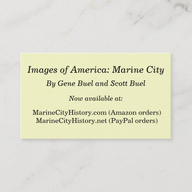 Images of America: Marine City Business Card (Front)