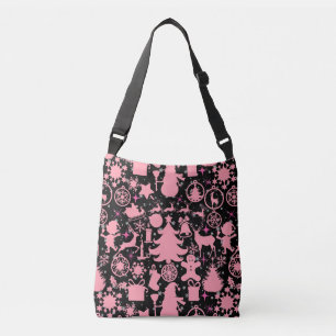 Images of Christmas in Pink Crossbody Bag