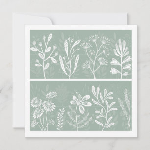 Imaginary Botanical Herbarium Soft Sage Green Card